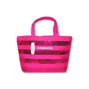 Victoria's Secret large pink sequins tote